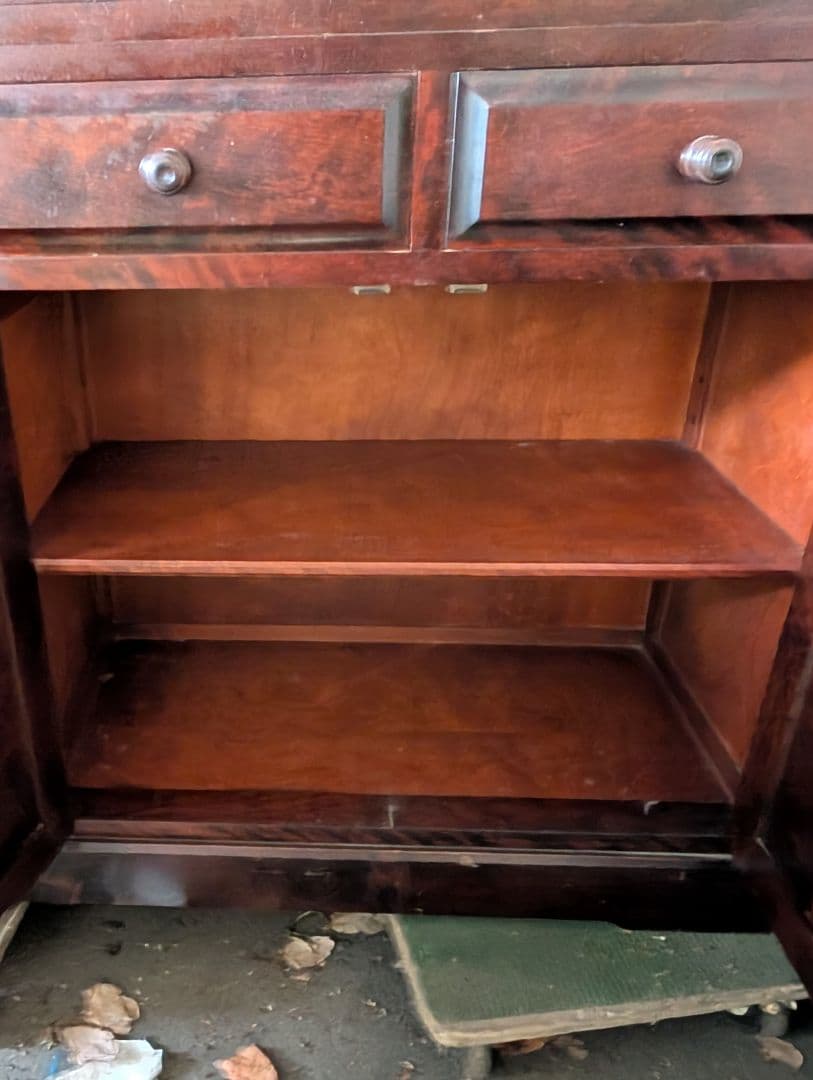 北海道民芸　木製ディスプレイキャビネット 4棚付き