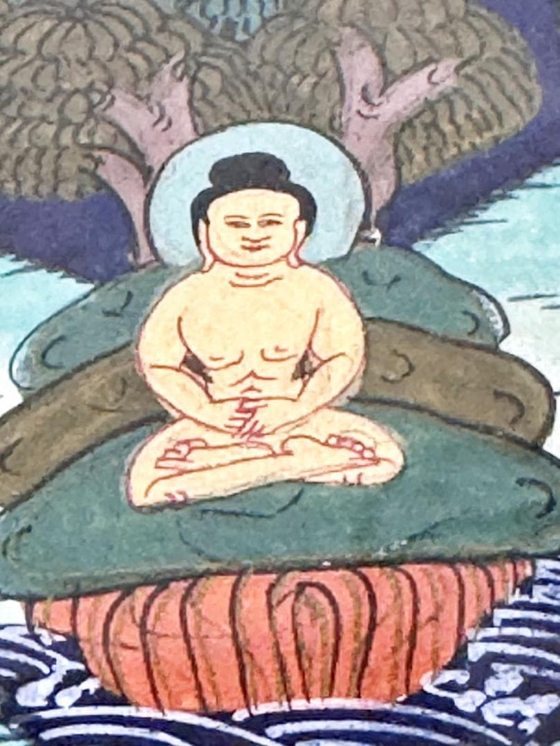 チベットタンカ 曼荼羅マンダラ仏画 絹本 肉筆 仏教美術 中国古玩WWWT133