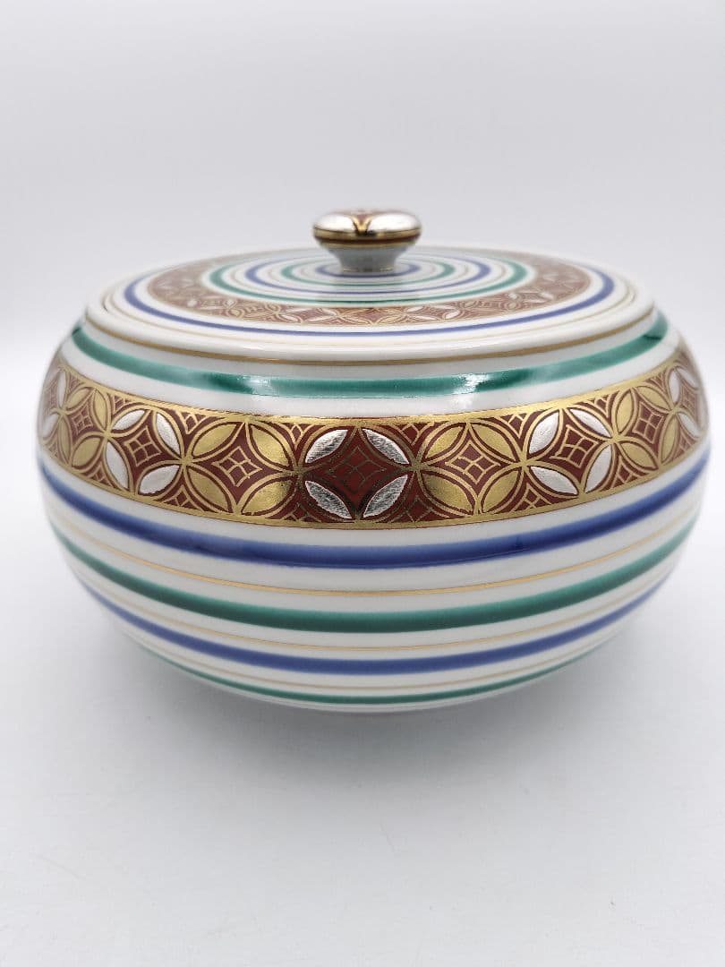 c103【未使用】平水指 七宝文独楽 西村利峰 木箱 茶道具 古物