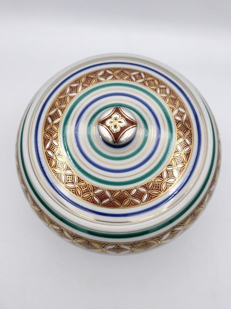 c103【未使用】平水指 七宝文独楽 西村利峰 木箱 茶道具 古物