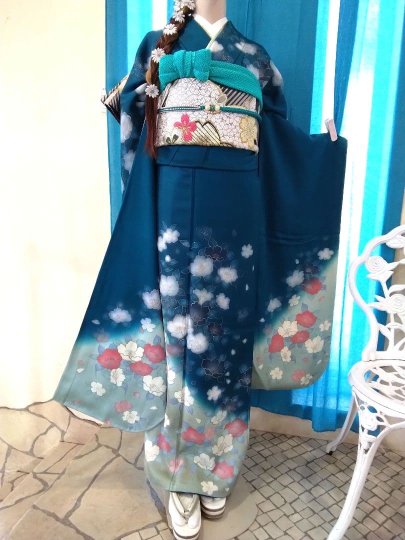 振袖フルセット、正絹振袖成人式、重ね衿、帯揚げ、帯締め、西陣高級袋帯、襦袢