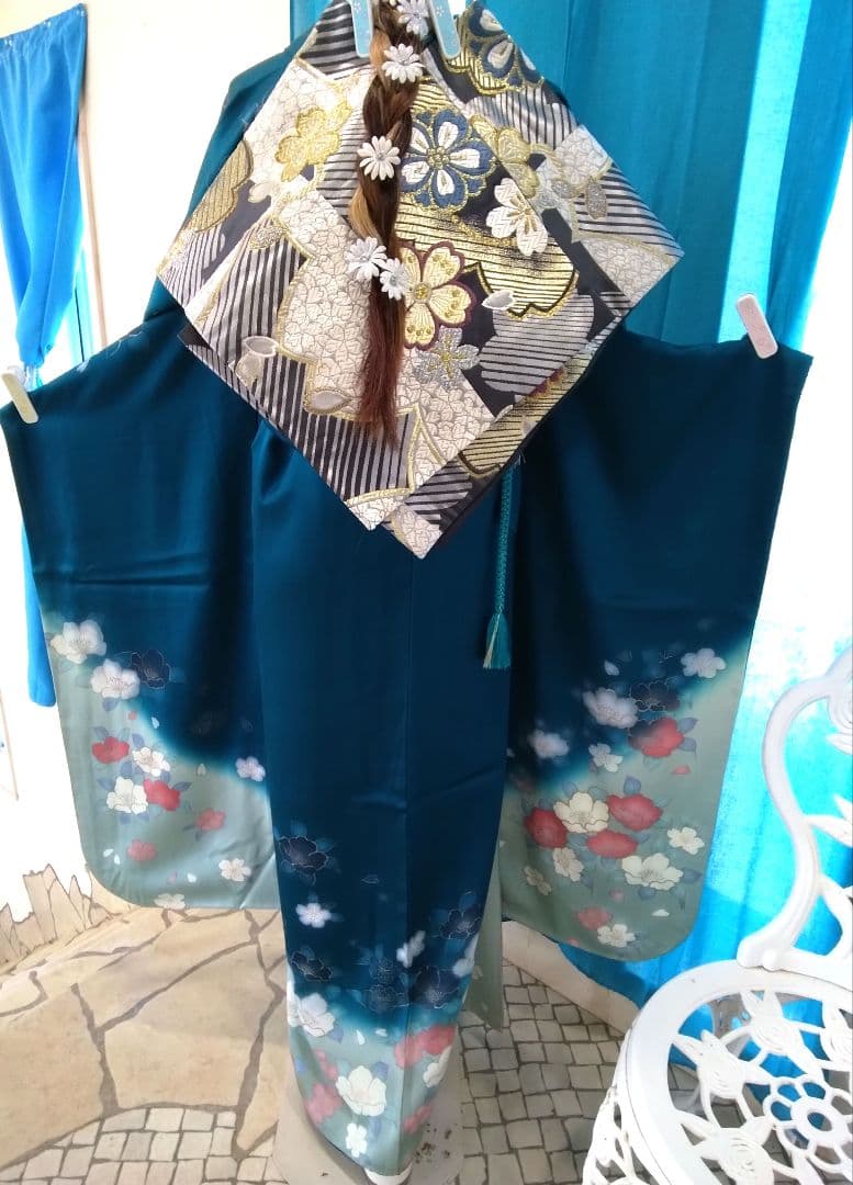 振袖フルセット、正絹振袖成人式、重ね衿、帯揚げ、帯締め、西陣高級袋帯、襦袢