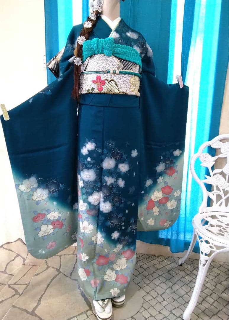 振袖フルセット、正絹振袖成人式、重ね衿、帯揚げ、帯締め、西陣高級袋帯、襦袢