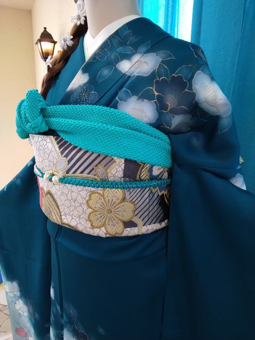 振袖フルセット、正絹振袖成人式、重ね衿、帯揚げ、帯締め、西陣高級袋帯、襦袢