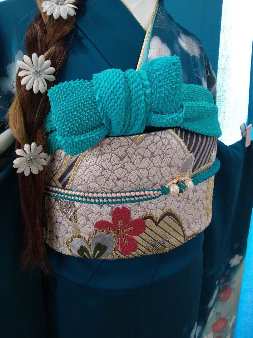 振袖フルセット、正絹振袖成人式、重ね衿、帯揚げ、帯締め、西陣高級袋帯、襦袢