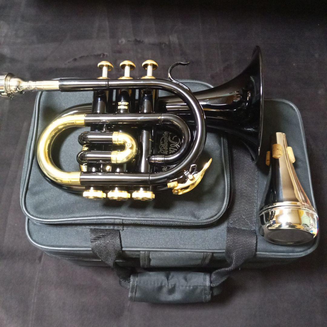 J.マイケル ポケットトランペット TR-400PCL 黒 ボタン アワビ柄