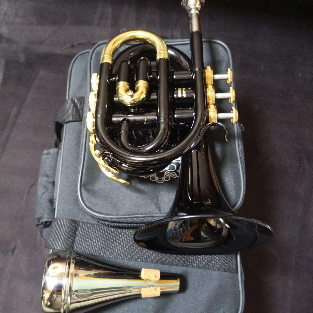 J.マイケル ポケットトランペット TR-400PCL 黒 ボタン アワビ柄