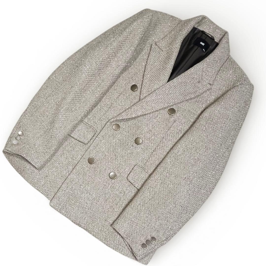 HARE ラメツイードジャケット テーラードジャケットダブルブレストジャケット