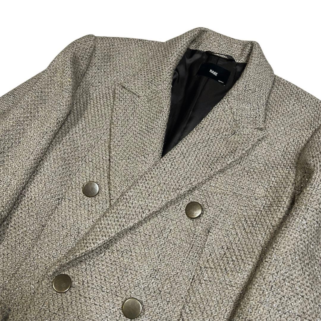 HARE ラメツイードジャケット テーラードジャケットダブルブレストジャケット