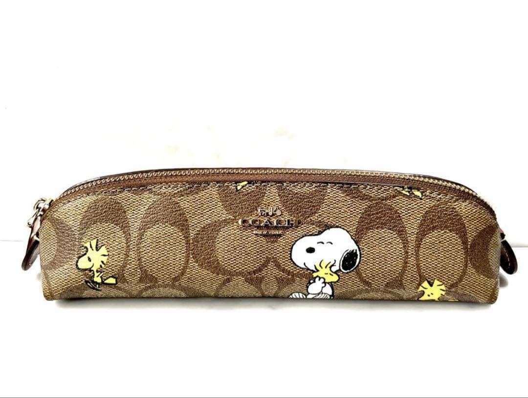 極美品 大人気 コーチ シグネチャー スヌーピー ペンケース
