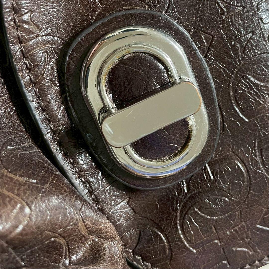 GUESS ゲス Y2K ハンドバッグ　総柄　デカロゴ　ブラウン