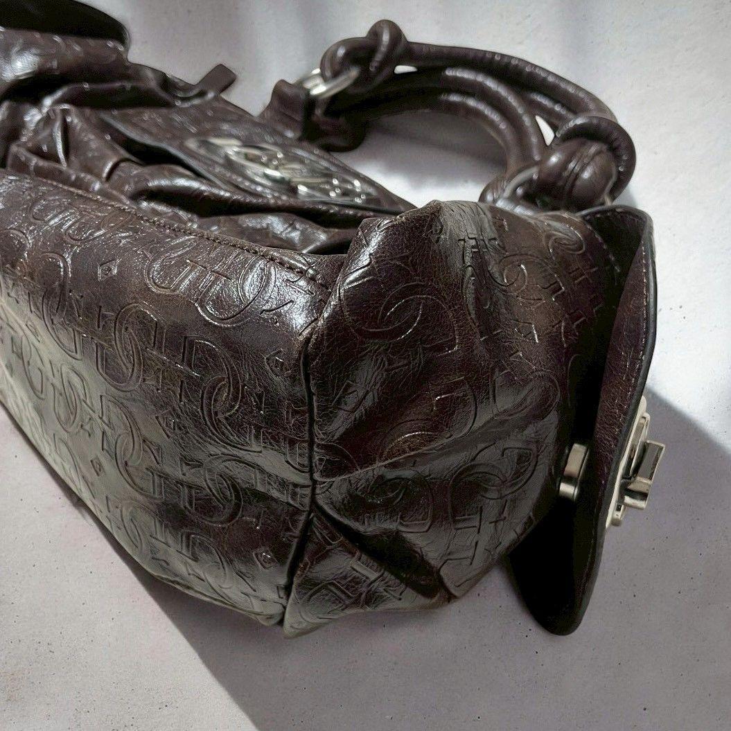 GUESS ゲス Y2K ハンドバッグ　総柄　デカロゴ　ブラウン