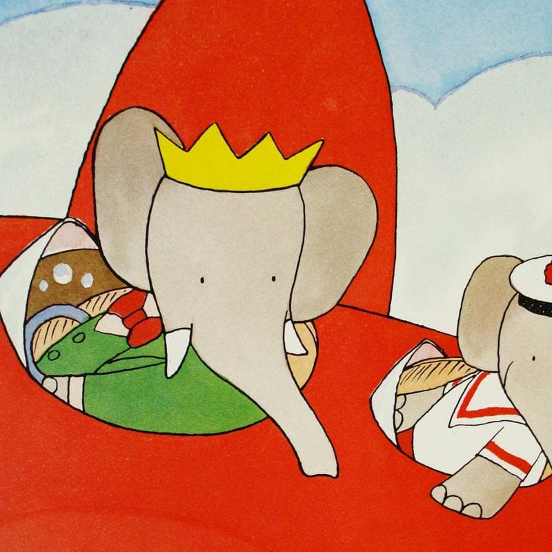 Babar en Avion 1989年 ブリュノフ アートポスター