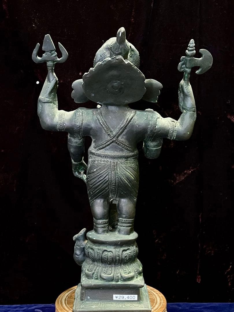 値下げ！ブロンズ製ガネーシャ神像高さ33cm重さ3.4kg