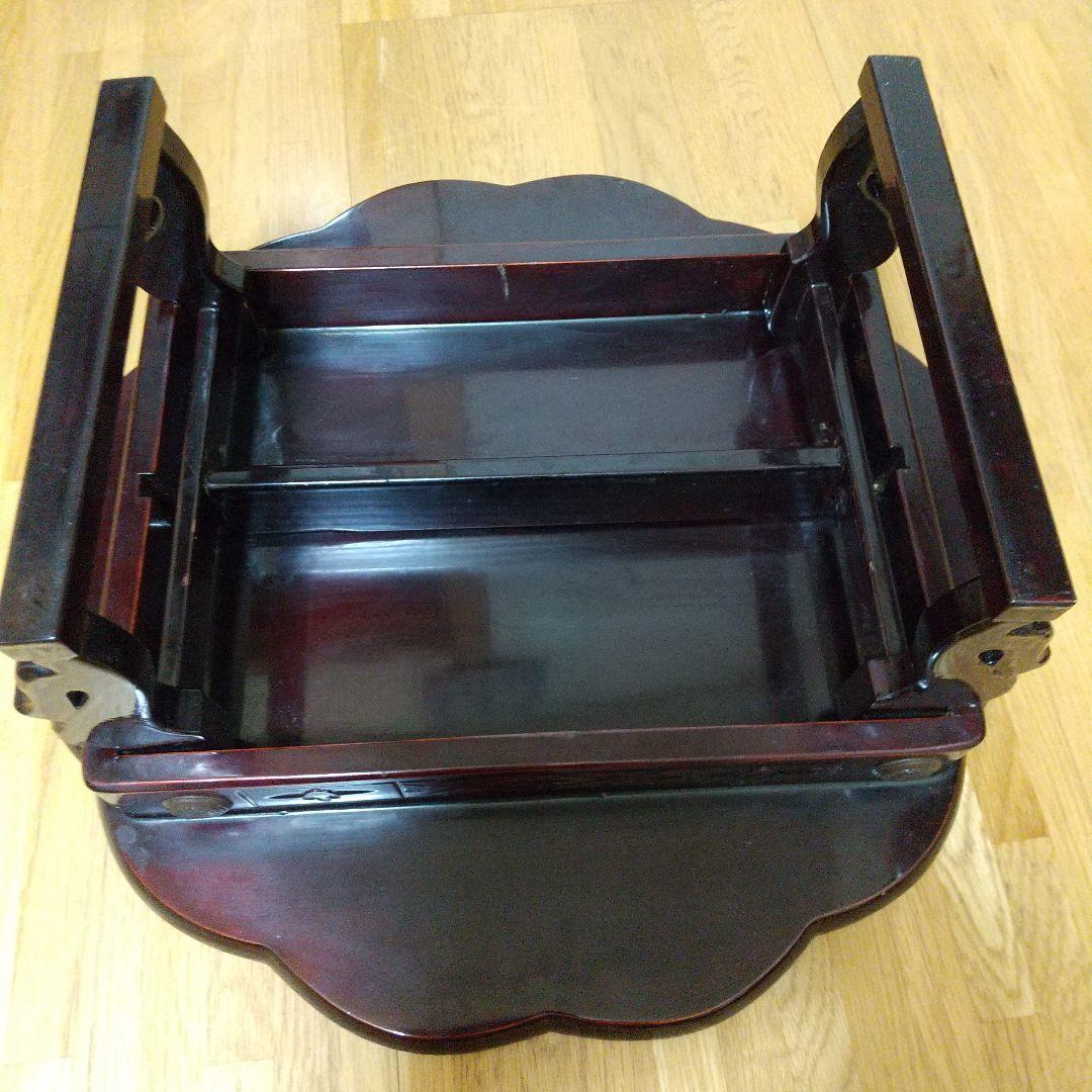 花と龍の象嵌 八角形木製座卓