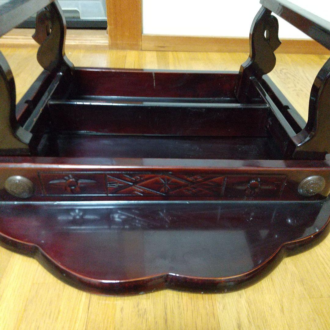 花と龍の象嵌 八角形木製座卓