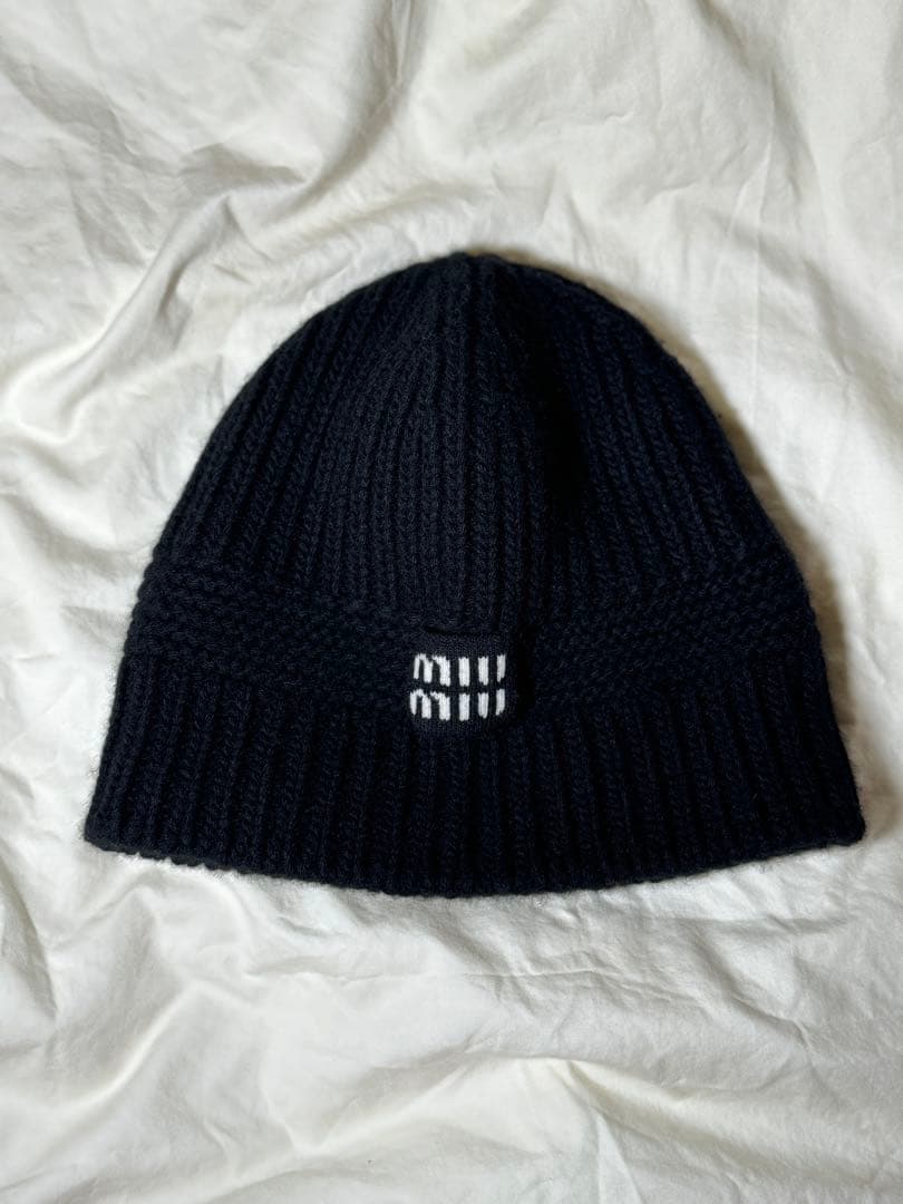 MIU MIU ロゴ カシミヤビーニー