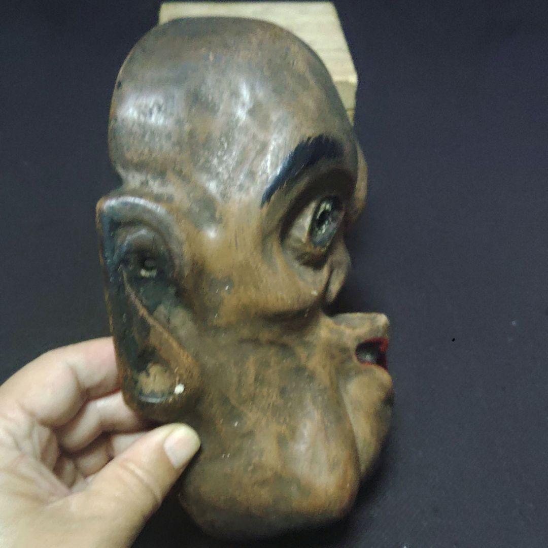 ひょっとこ　お面　神楽面　能面　木彫　骨董　ア31