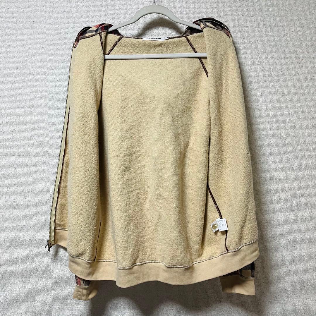 レア A BATHING APE ラブジェネチェック パーカー Lサイズ 日本製