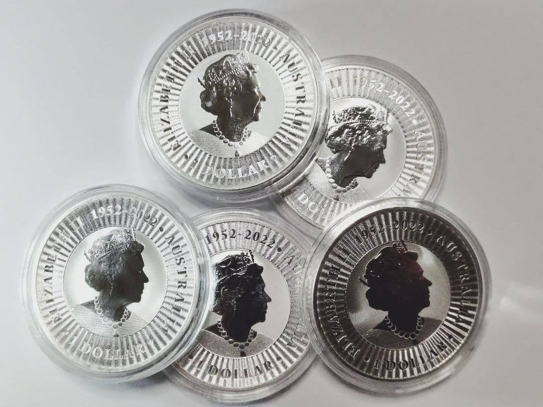 オーストラリア・2023カンガルー銀貨1オンス 5枚セット　 純銀