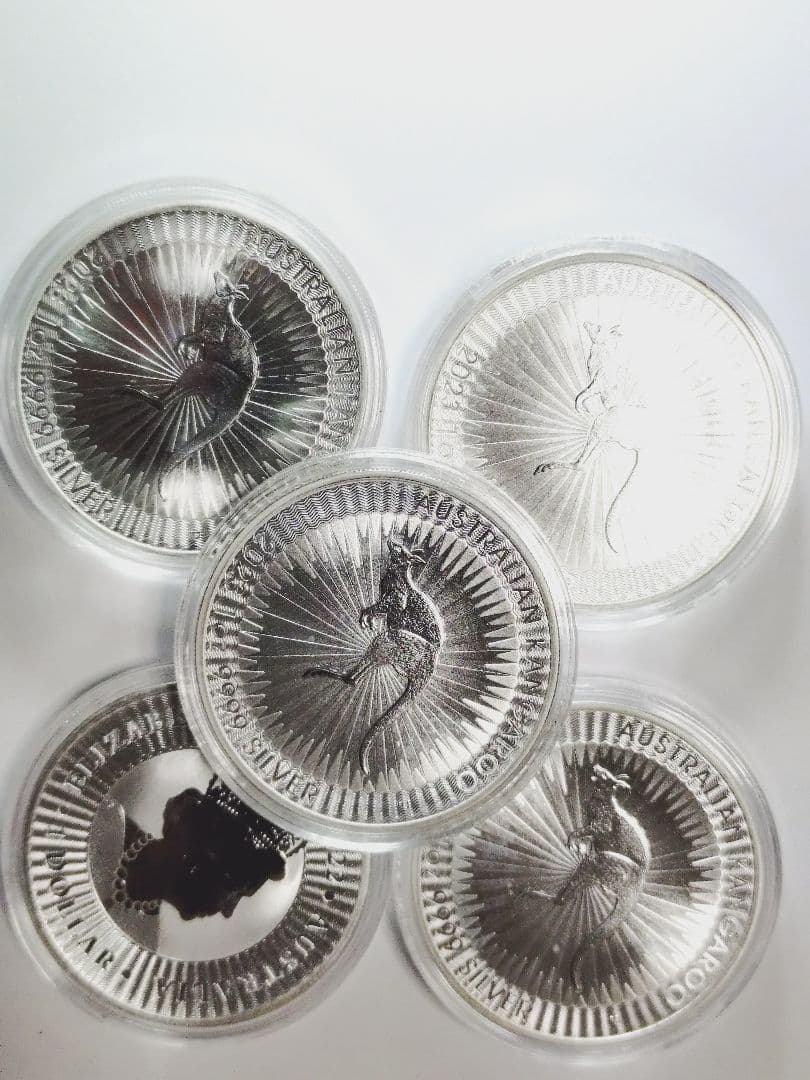 オーストラリア・2023カンガルー銀貨1オンス 5枚セット　 純銀