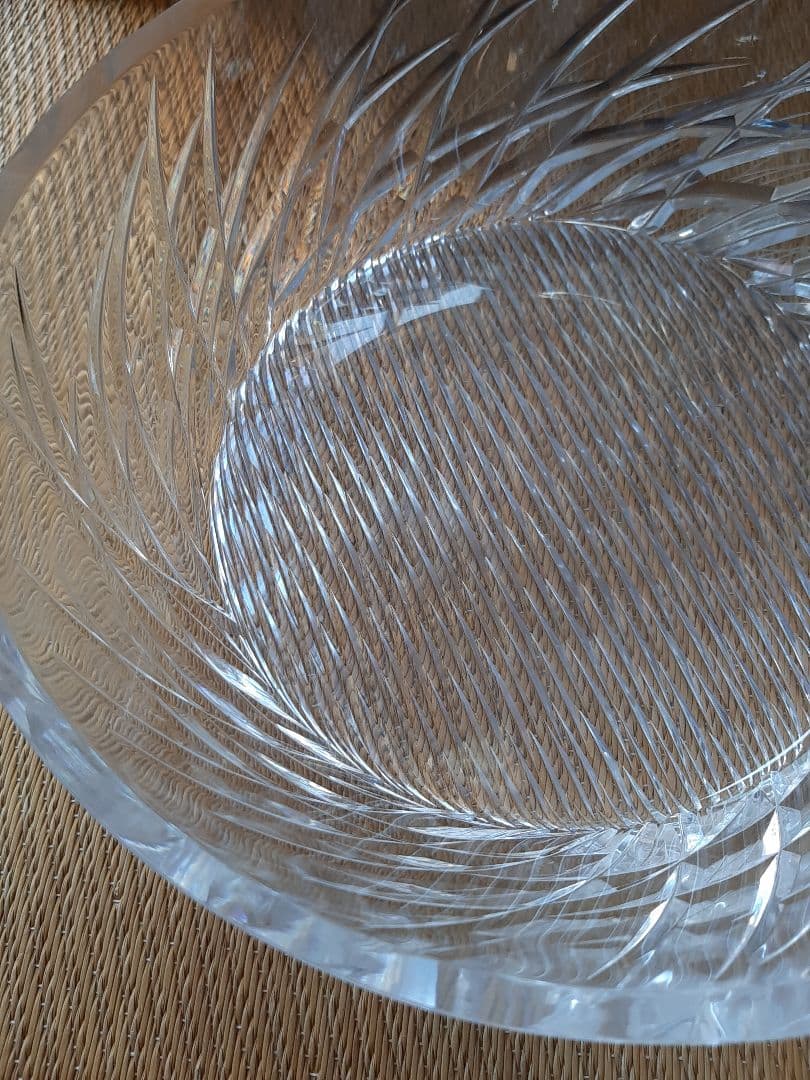 茶道具　ギヤマン（義山）平水指　漆蓋付き 共箱　水差 水入れ　平　硝子　ガラス