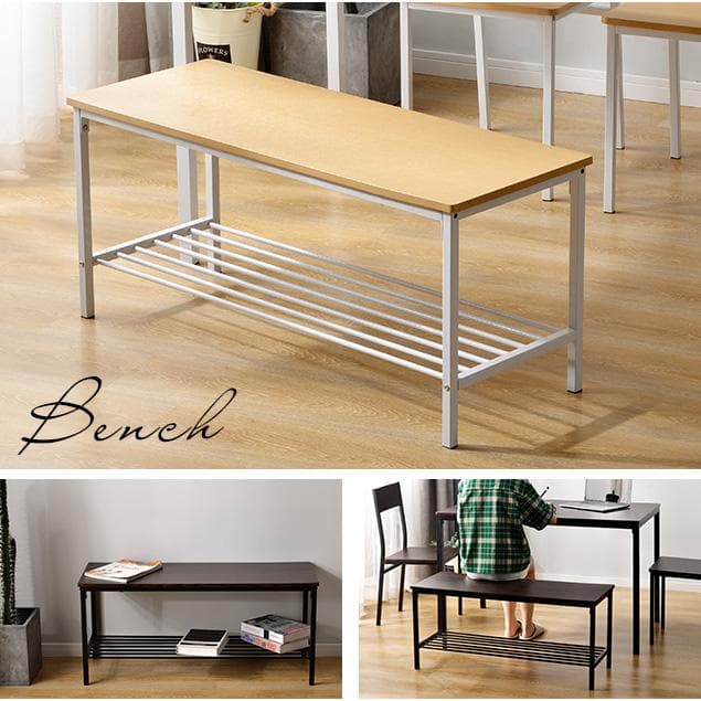 数量限定！北欧風ダイニング4点セット　テーブル＋チェア2脚＋ベンチNATURAL