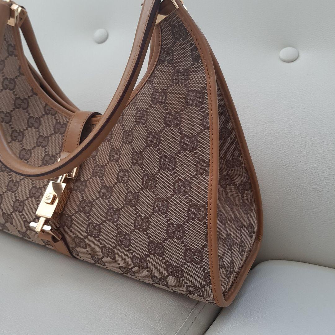 【使用感少】美品　グッチ ハンドバッグ ジャッキー ヴィンテージ ベージュ