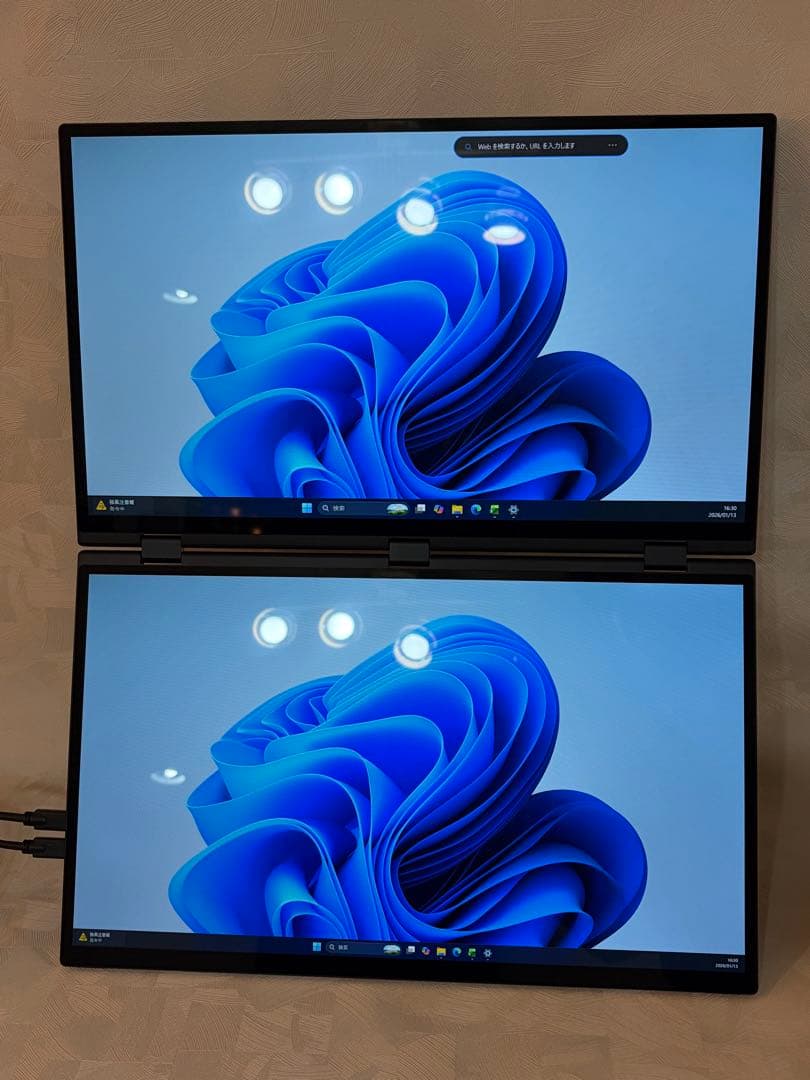 EVICIV 18.5インチ タッチパネル デュアル モバイルモニター VESA