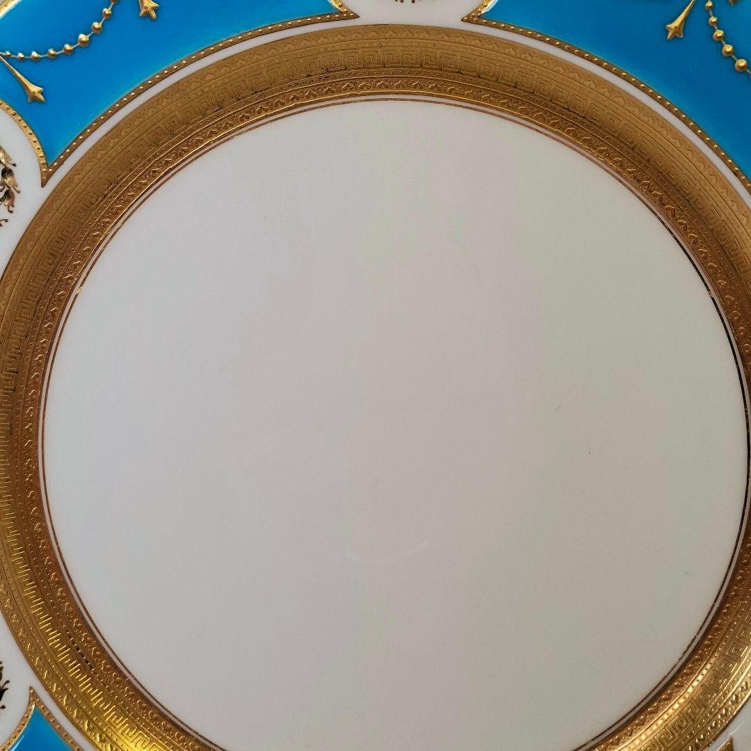 1900年 ミントン minton エナメル ターコイズ キャビネット プレート