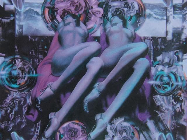 飯田四郎、天上の詩'94、希少な画集より、新品高級額・額装付