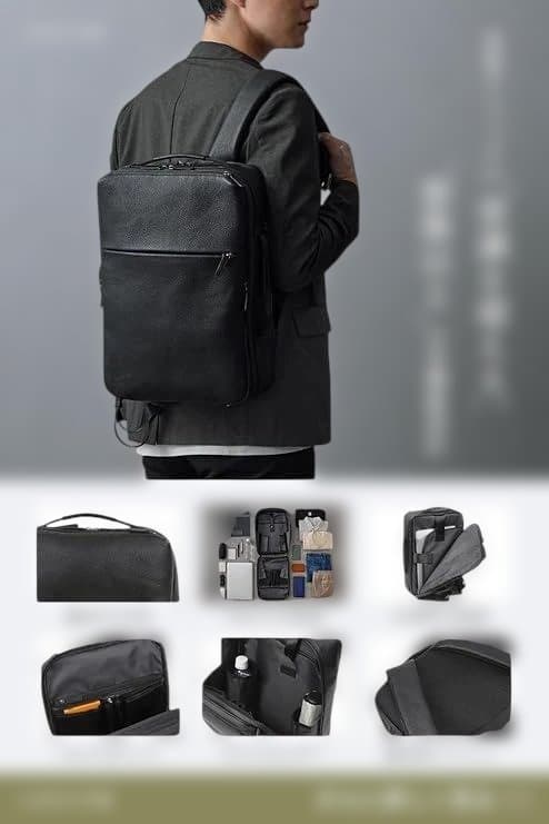 [LS LASIEM] ビジネスリュック メンズ 本革 撥水 15.6インチ