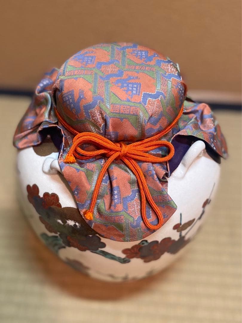 飾り壷　城岳　京焼　梅月文　新古品　茶壺