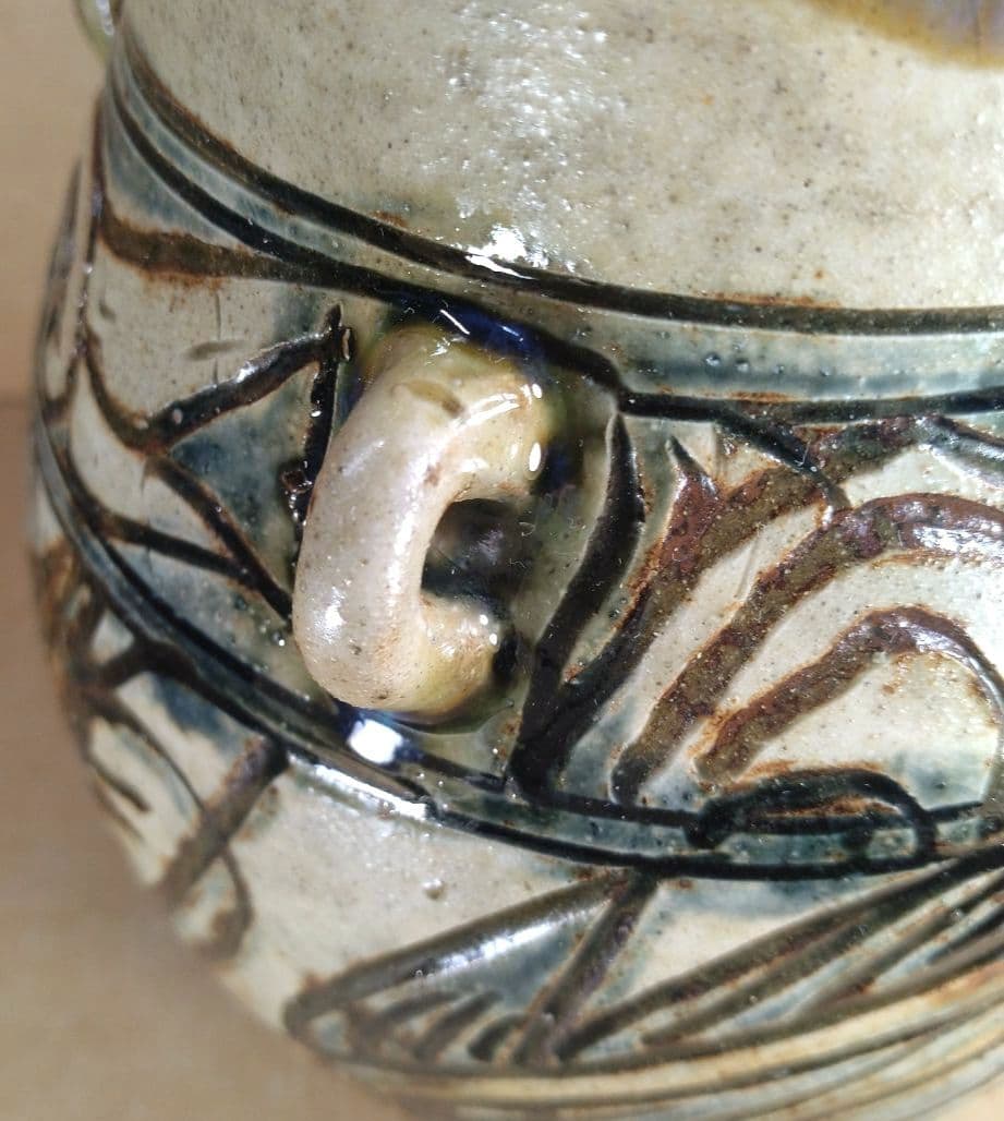 【本物保証】金城次郎 魚紋海老紋四ツ耳花瓶 共箱 栞 人間国宝 美品 壷屋焼