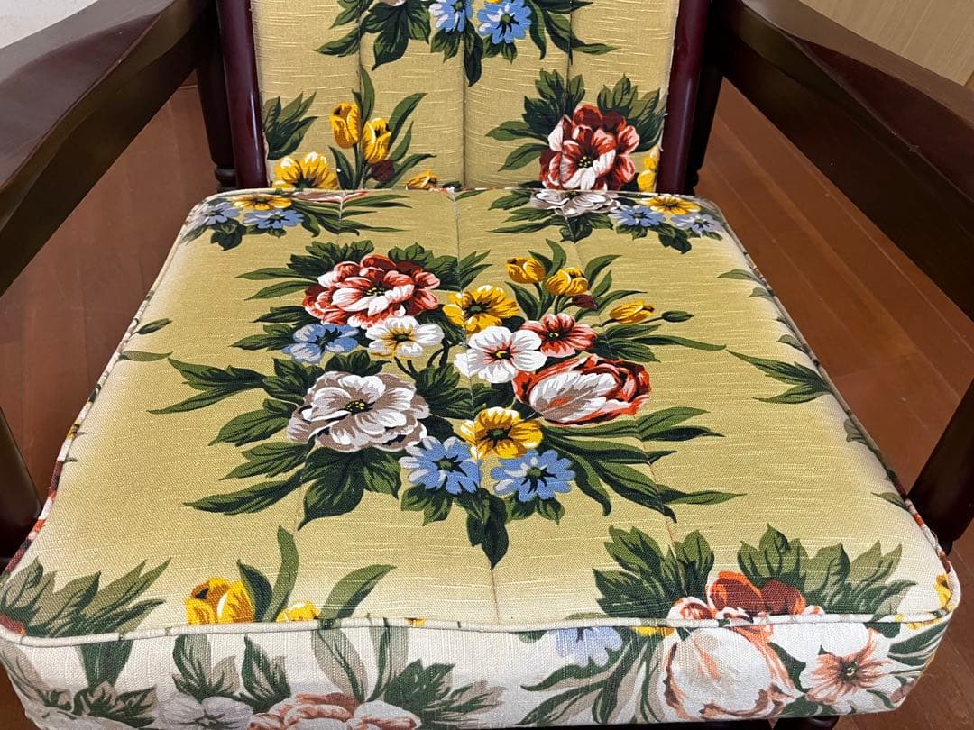 【ワンプライス】【ビンテージ】ロッキングチェア　背もたれクッションダブル付き