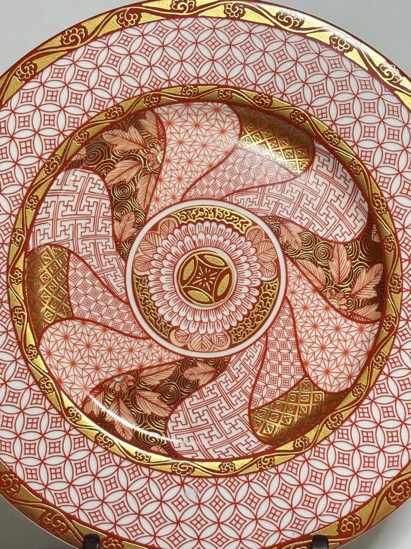 九谷焼　赤絵皿　武山窯　福島武山