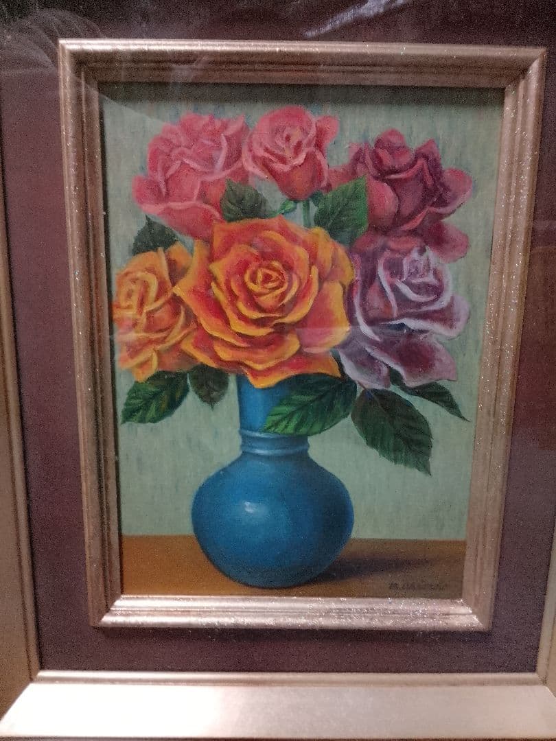 バラの花 油画 F4