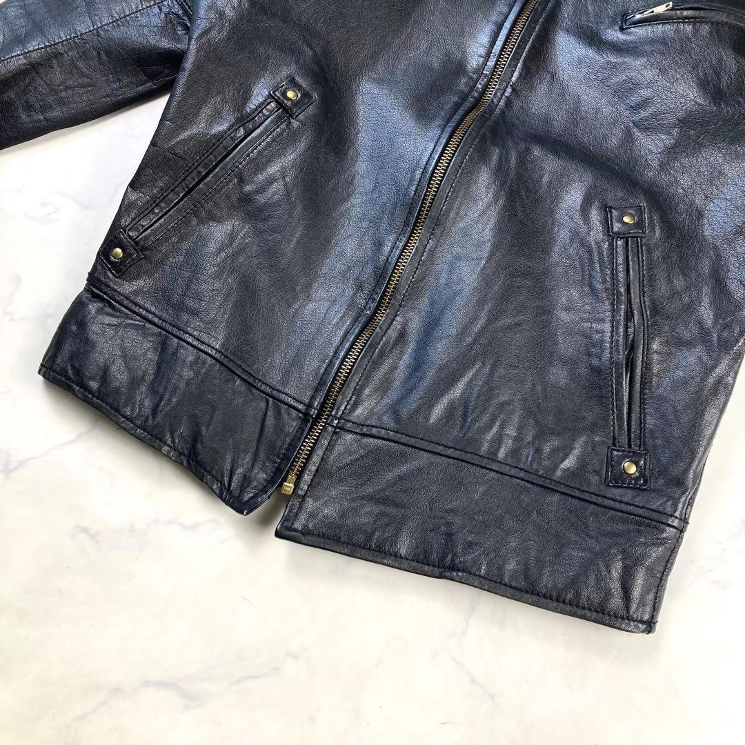 AVIREX レザージャケット 黒 ライダース シングル