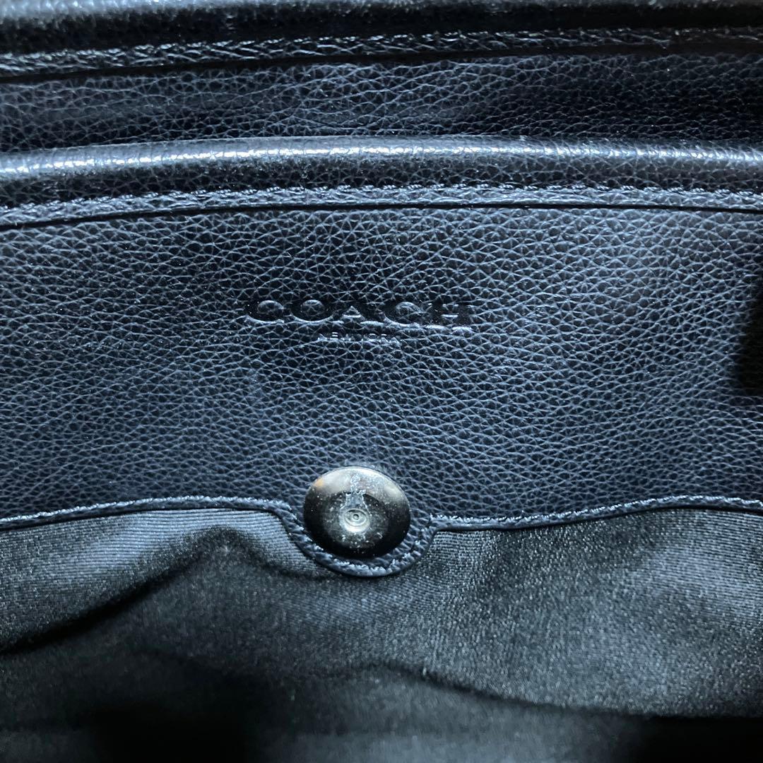 本日削除します！美品レザーcoachメンズトートバッグ　ブラック