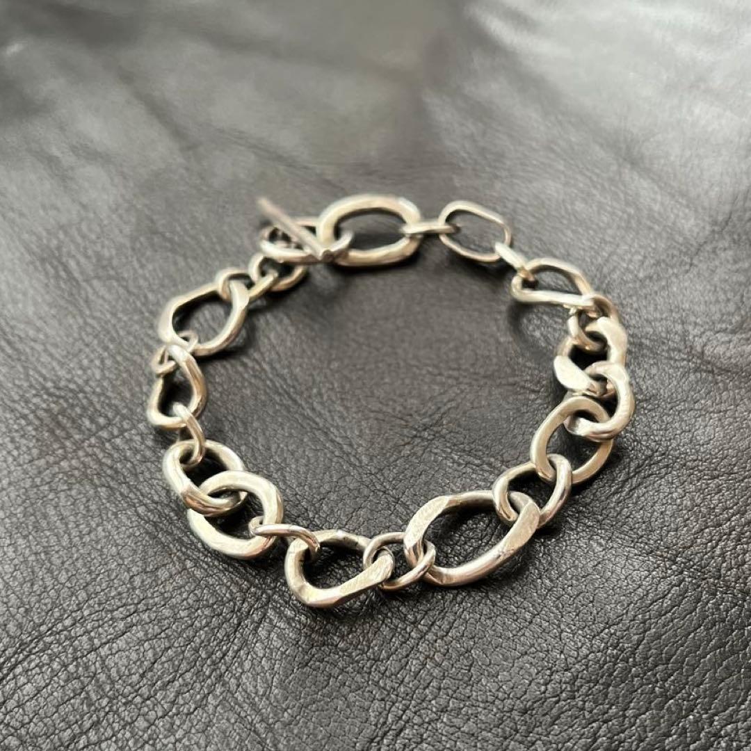 フランス　スターリング　シルバー　ブレスレット　ヴィンテージ　チェーン　MD18