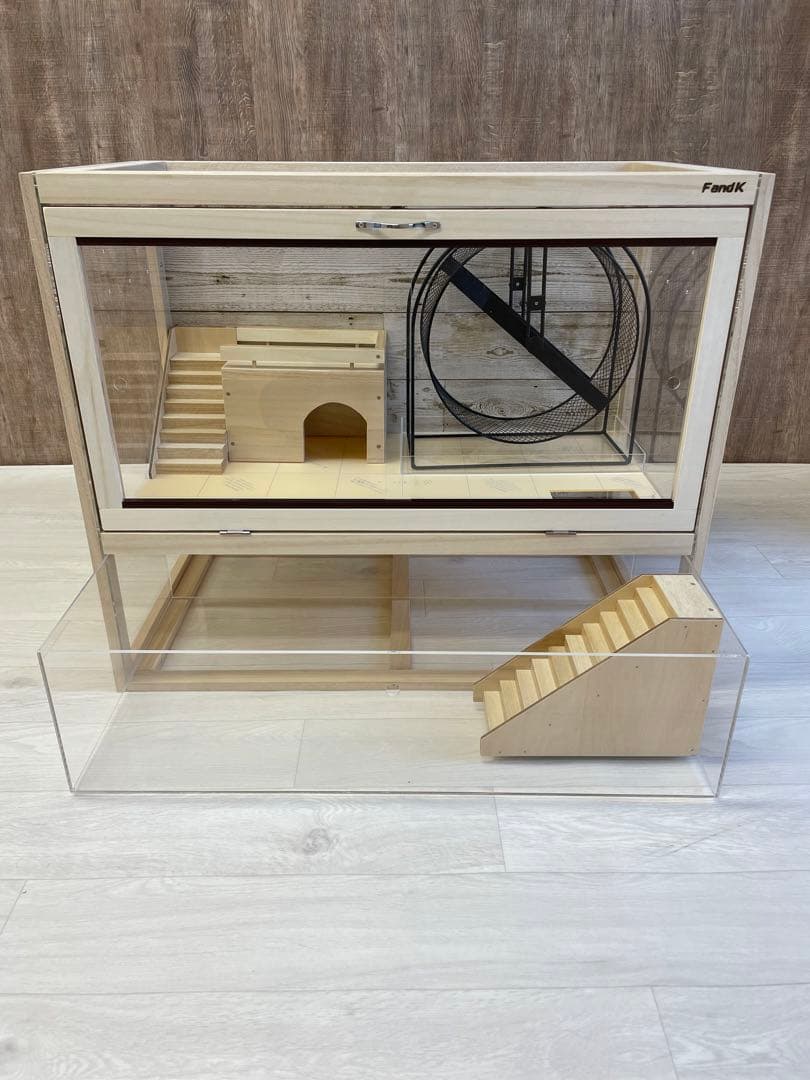 ＦandＫ爬虫類木製ケージ　ハリネズミ2階建仕様　800×450×670