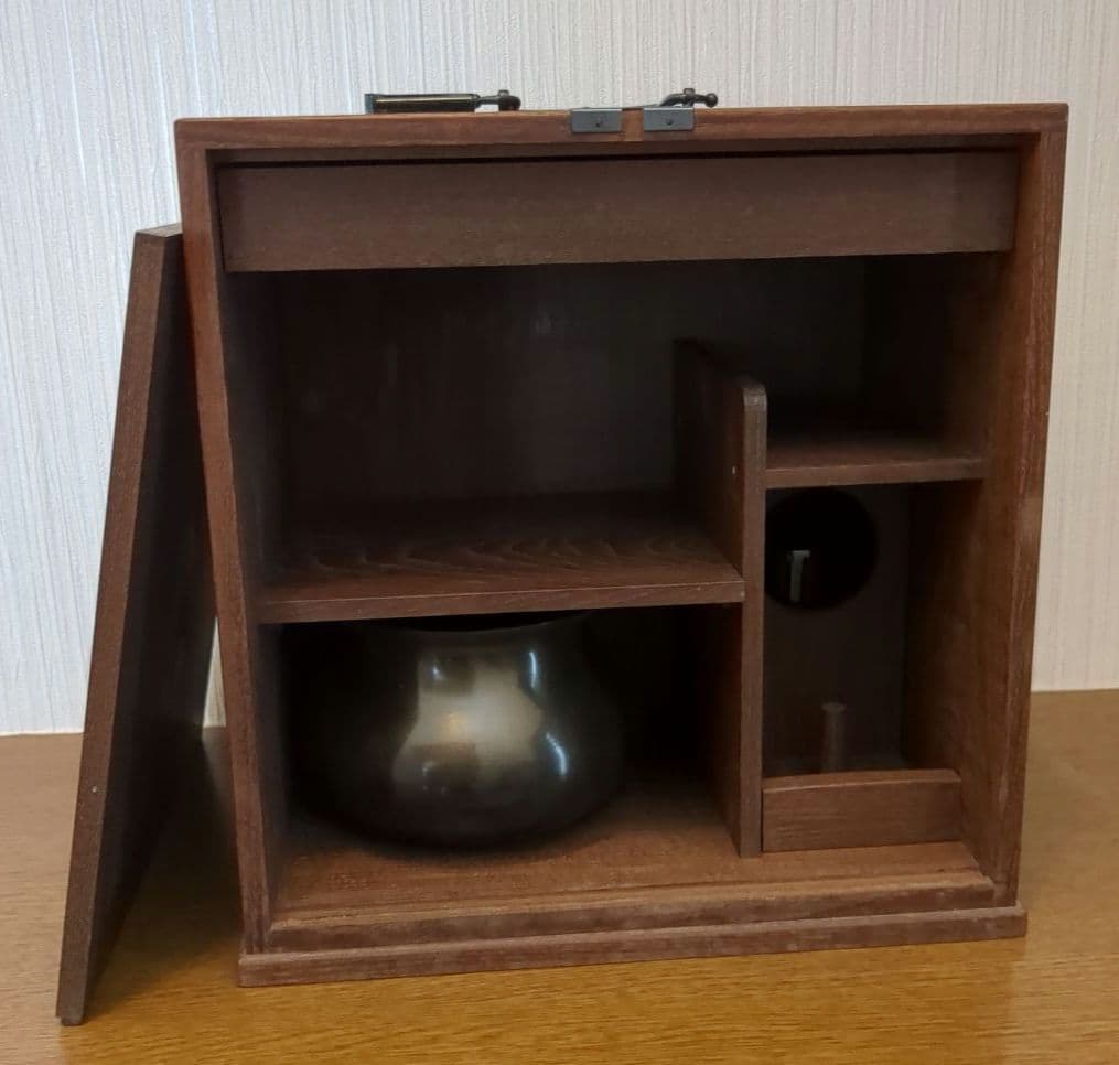 【稀有】野立て茶会用木製茶道具箱