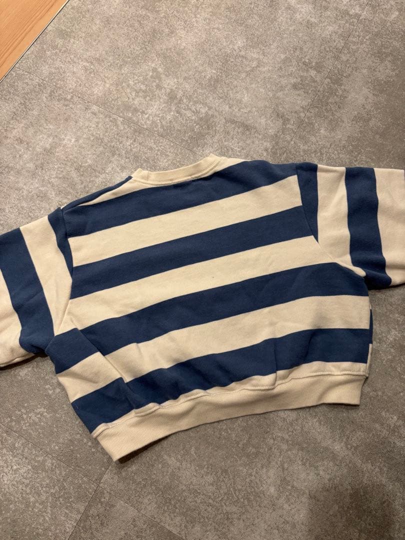 ZIGGY ZAZA ボーダースウェット ブルー 2-3y