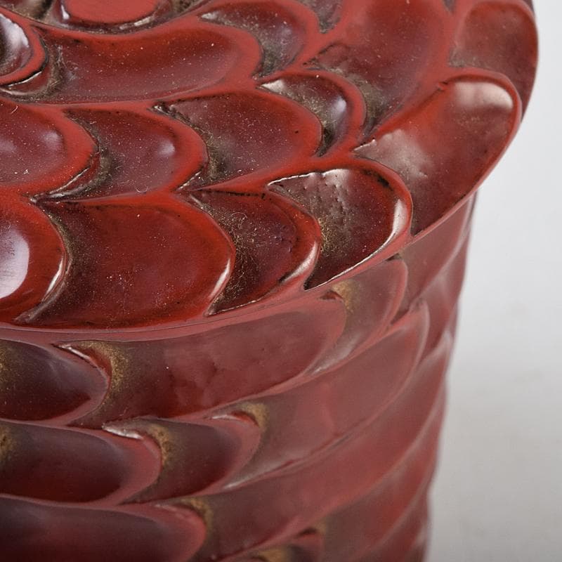 茶道具　秀円作　鎌倉彫　流水文　金輪寺棗　共箱　V　R9452