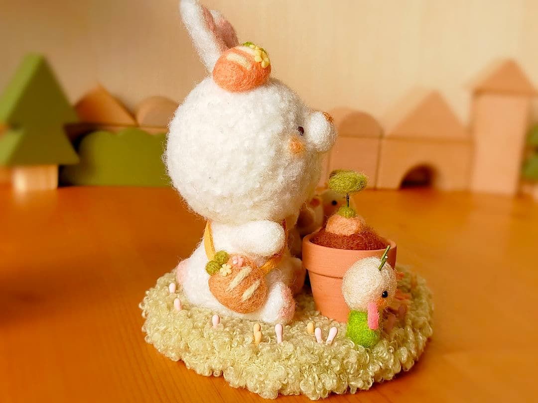 ✿羊毛フェルト✿うさぎ✿種を植えました✿