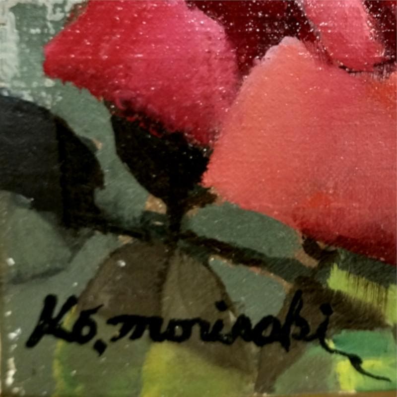 ☆ 森崎 幸 ☆「 薔 薇 」油絵　SM　独立美術会員