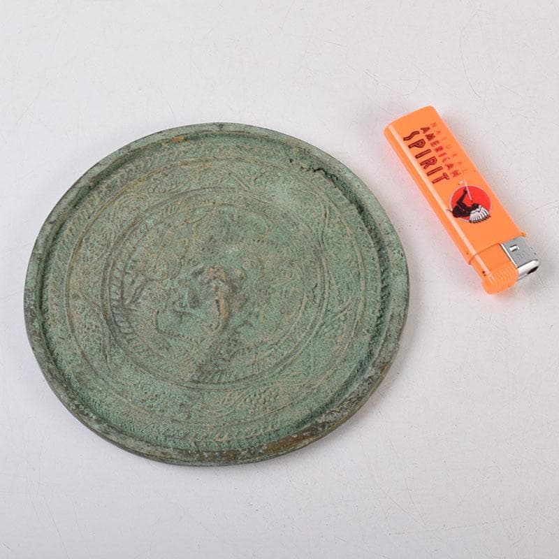 中国　古銅青銅　饕餮文　銅鏡　古鏡　C　R9101