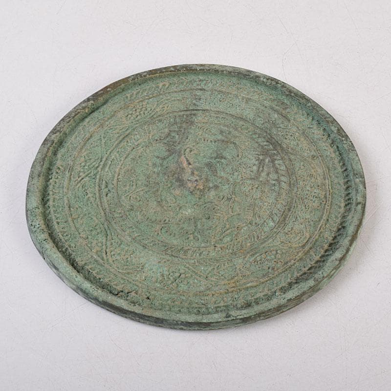 中国　古銅青銅　饕餮文　銅鏡　古鏡　C　R9101