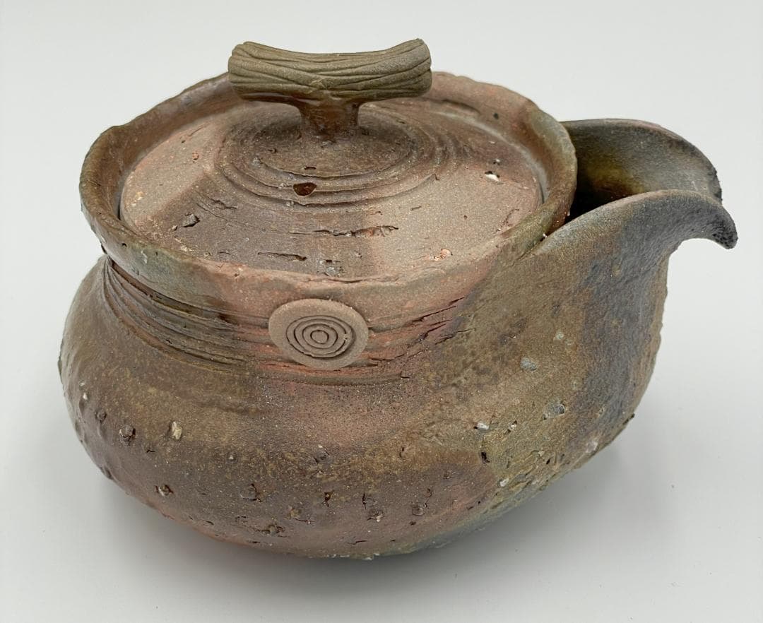 備前焼 武田良昭作 メロン型宝瓶, 8.5cm×10cm×6cm, 伝統工芸