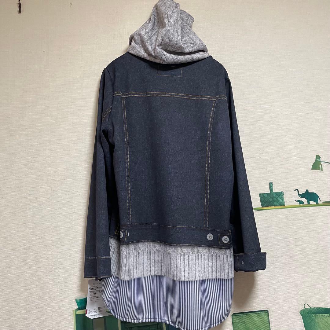新品　ワコール　カルソン　フェイクデニム・パーカーチュニックカットソーM〜L ②